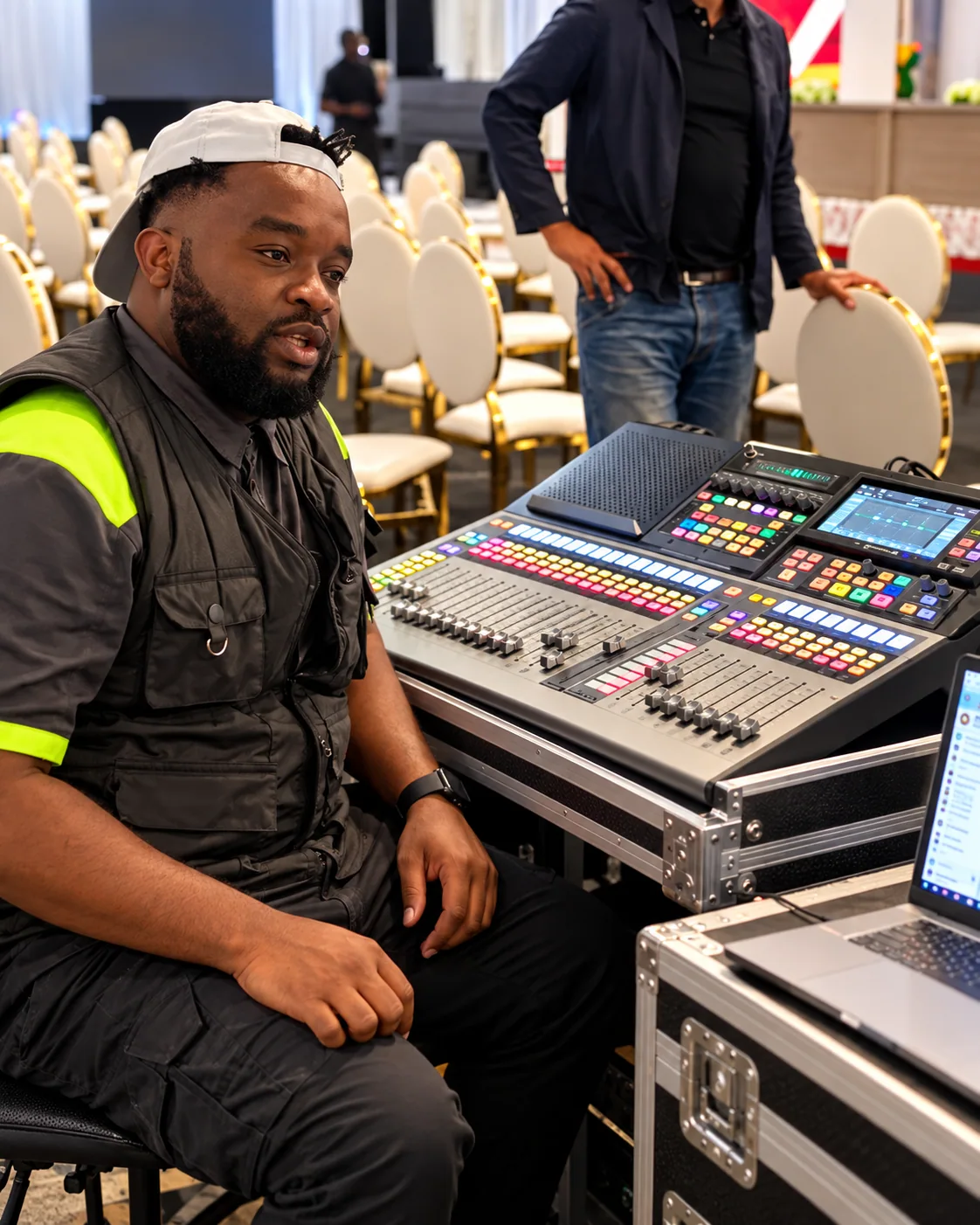 At the mixing console